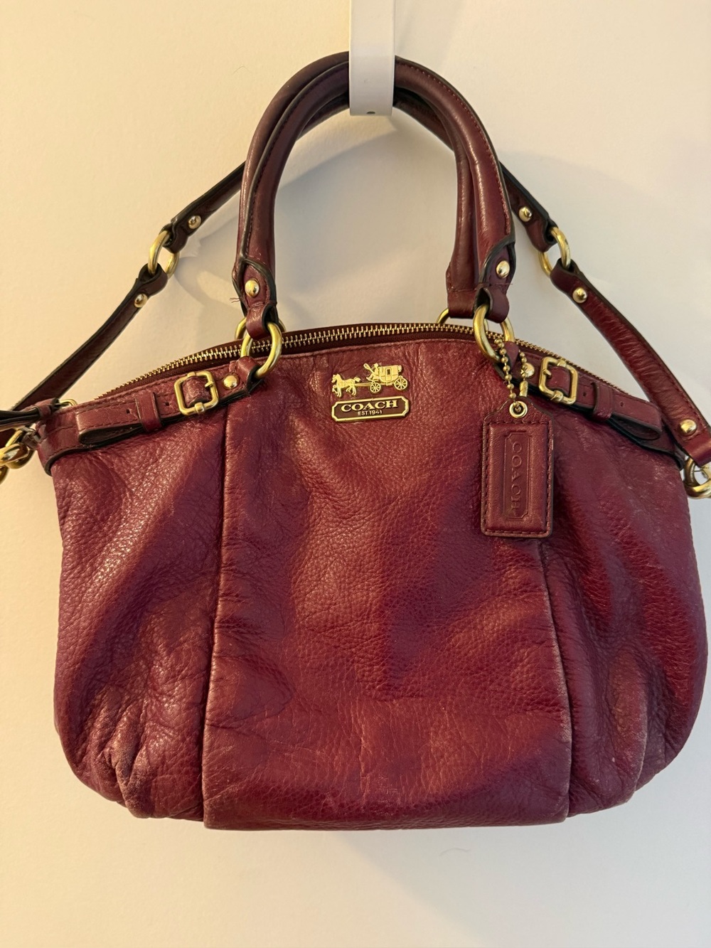 Coach Vintage Burgundy Leather Satchel Crossbody Bag 18609 – Rehab Project